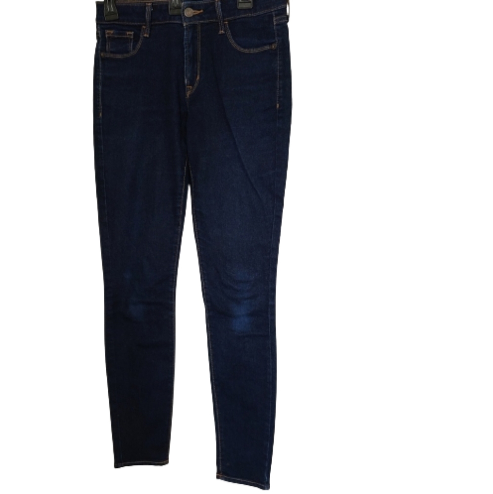 (749) Old Navy Woman's Rockstar Skinny Mid-Rise Denim Jeans, Size: 4 Color: Blue